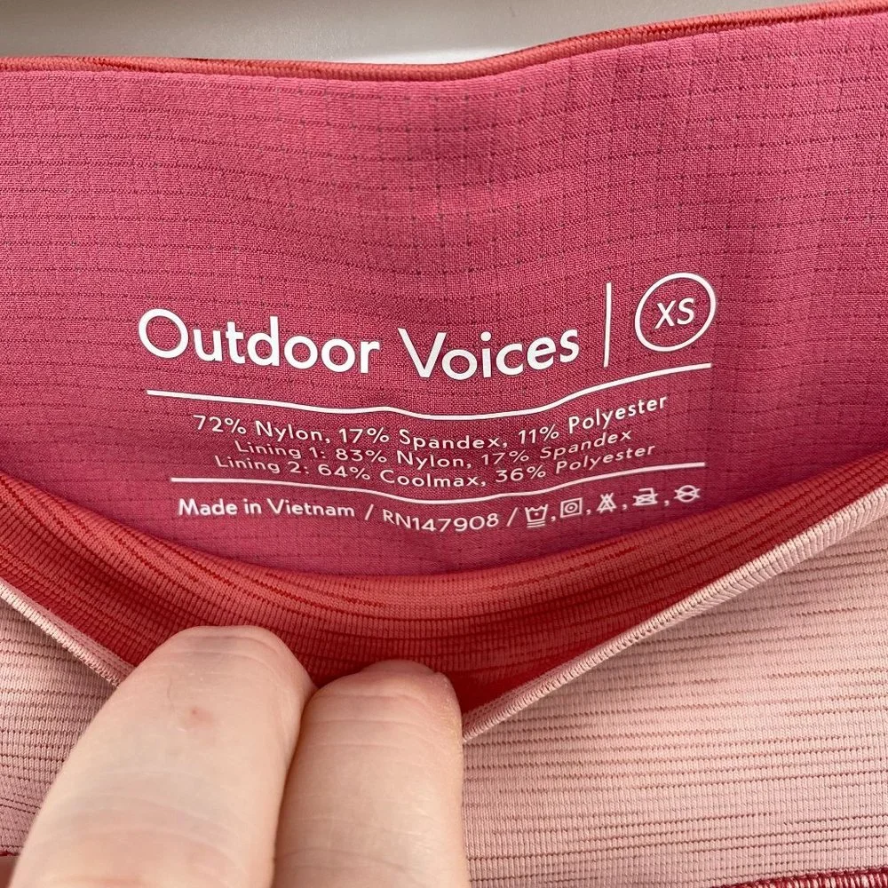 Outdoor Voices Core 3/4 Leggings Size Xsmall XS Thistle Desert Rose Pink TechSwe